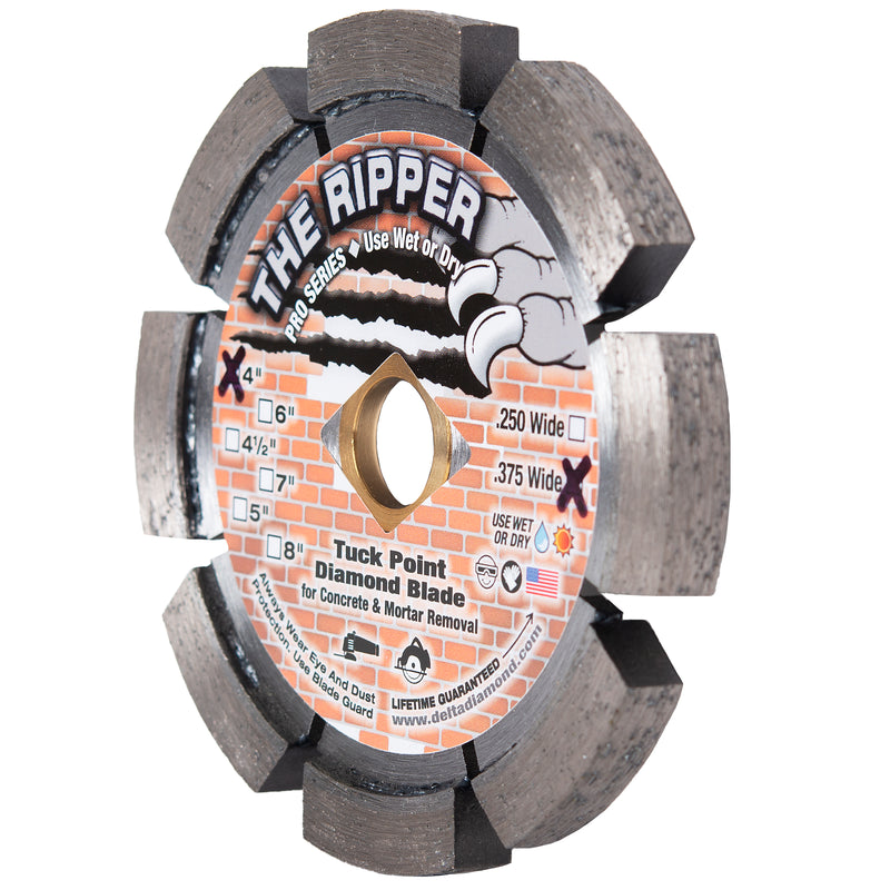 Ripper Premium Tuck Point Blades, 1/4", 3/8", or 1/2" Wide, 4" to 8" Diameter