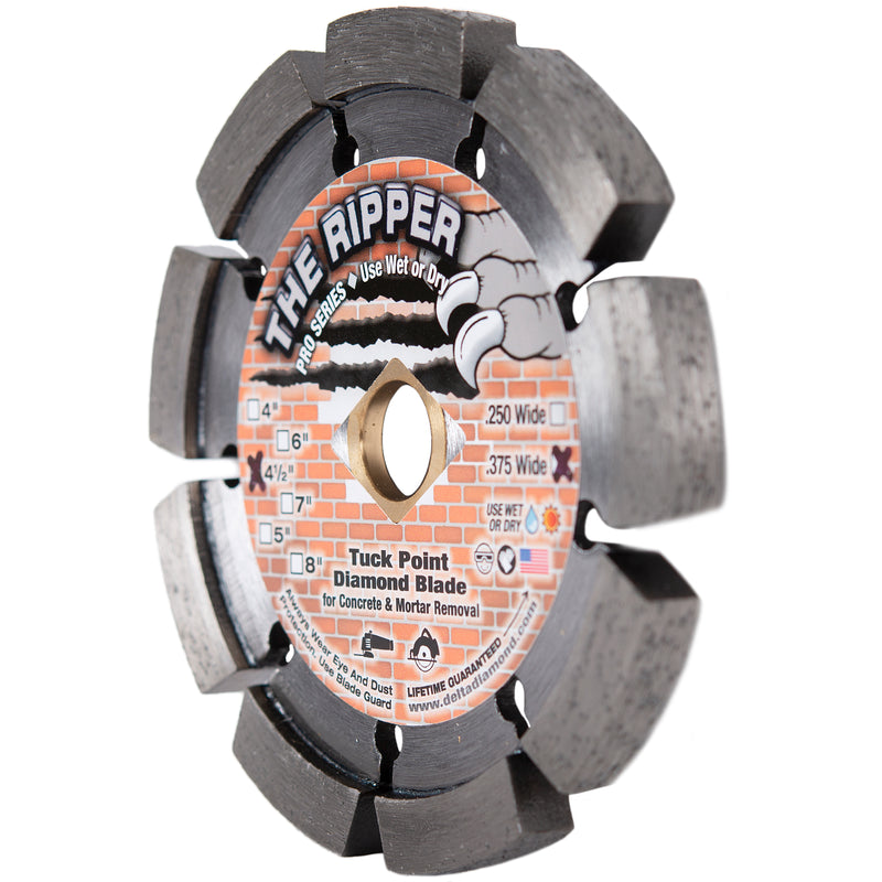 Ripper Premium Tuck Point Blades, 1/4", 3/8", or 1/2" Wide, 4" to 8" Diameter
