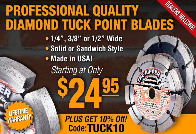 Diamond tuck point blades sale banner