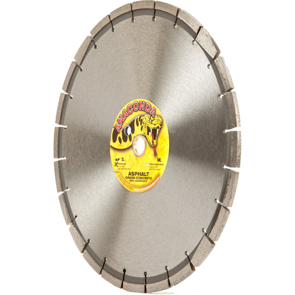 Anaconda X Wide Diamond Saw Blades, Wet/Dry, Premium, for Asphalt & Green Concrete, Size 7" to 18" Diameter, 1/8" to 3/4" Thickness