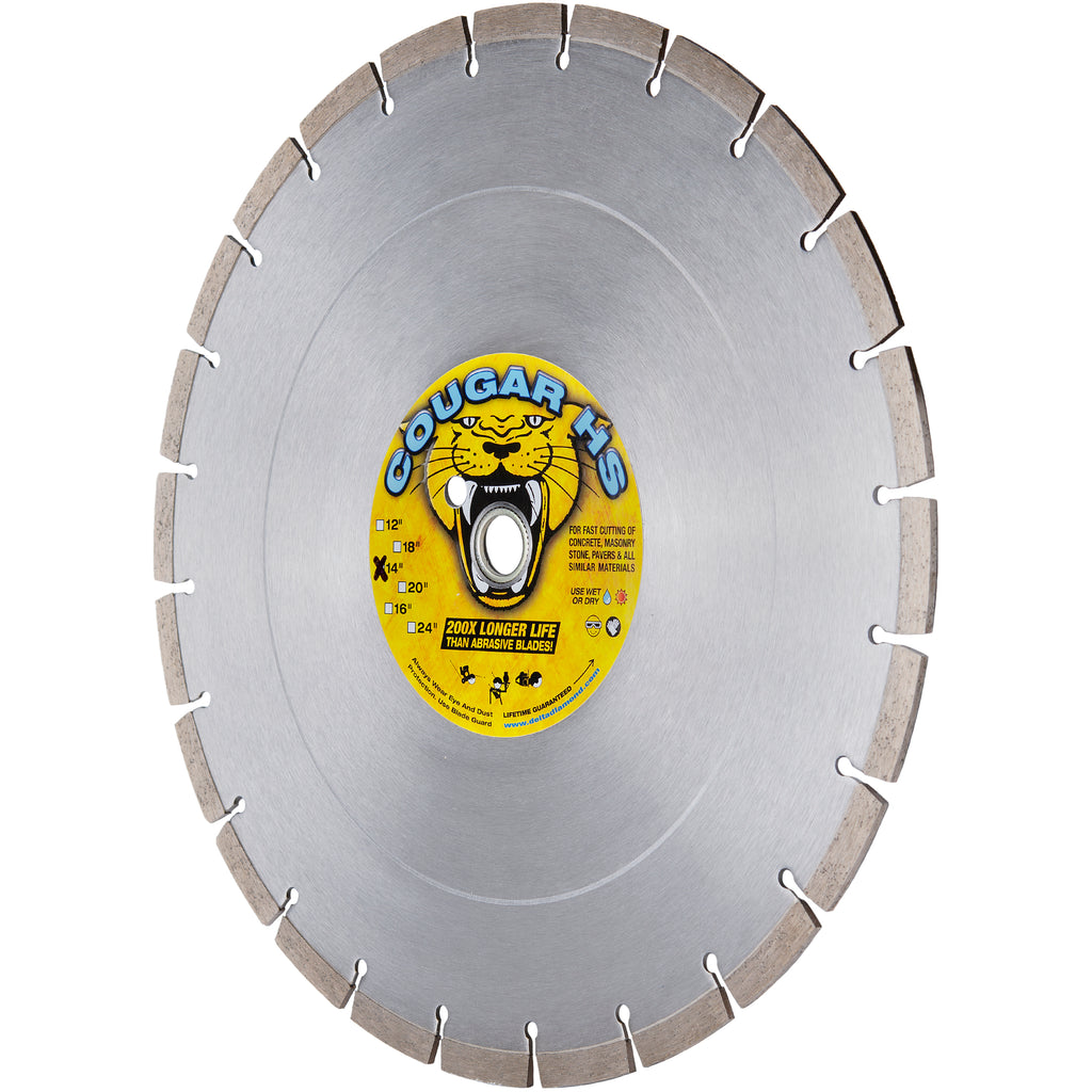 COUGAR® HS Diamond Saw Blades, Premium, for Cured Concrete with Light  Reinforcing, Masonry, Pavers, Stone  Similar Materials, Size 4