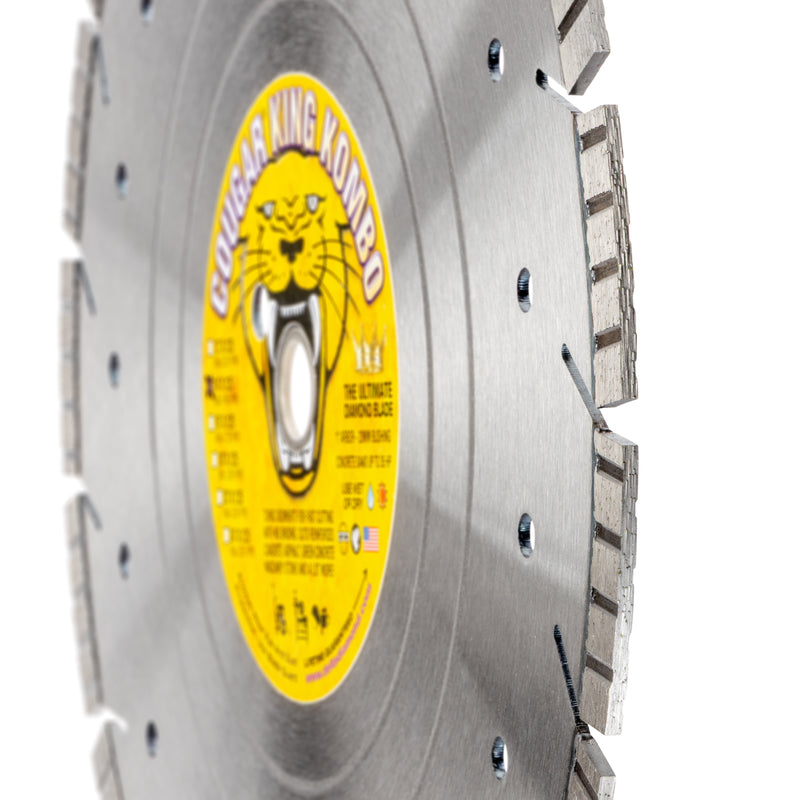 COUGAR® King Combo - The Ultimate Diamond Saw Blade for Cutting Reinforced Concrete, Asphalt, Green Concrete, Masonry, Stone and More! Sizes 7" thru 36"