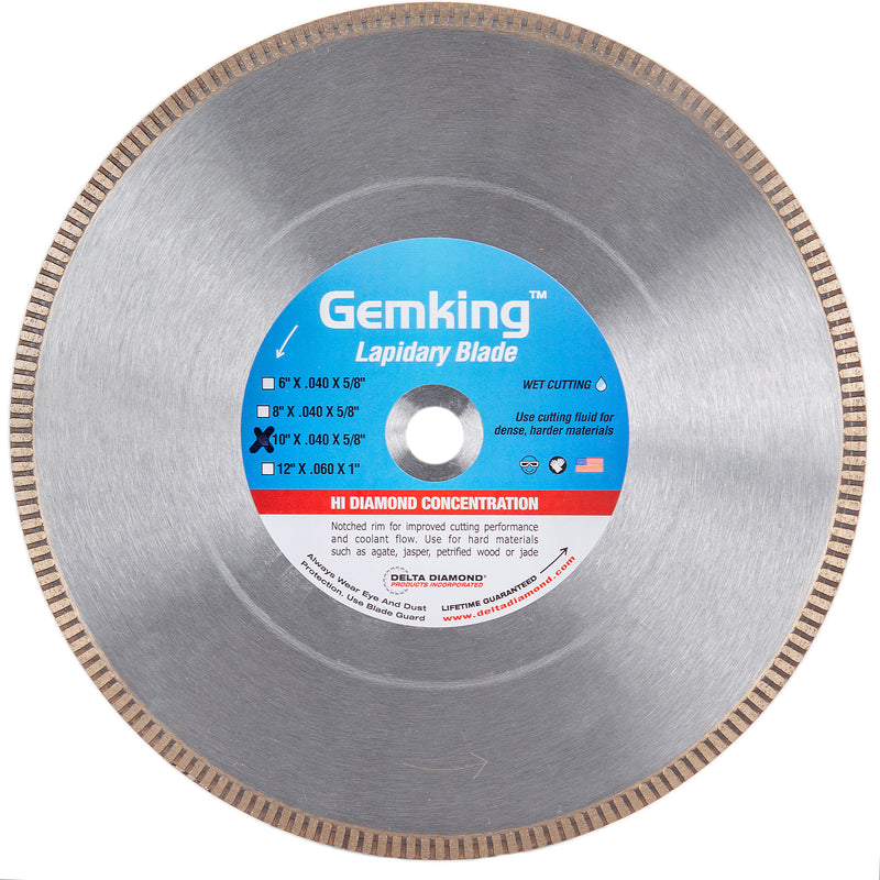 Gemking Lapidary Saw Blades with Ultra-Thin Notched Rim for Wet Cutting of Hard Materials such as Agate, Petrified Wood or Jade