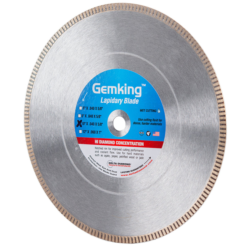 Gemking Lapidary Saw Blades with Ultra-Thin Notched Rim for Wet Cutting of Hard Materials such as Agate, Petrified Wood or Jade