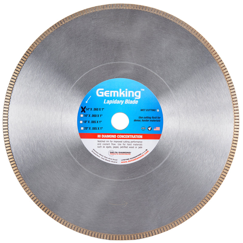 Gemking Lapidary Saw Blades with Ultra-Thin Notched Rim for Wet Cutting of Hard Materials such as Agate, Petrified Wood or Jade