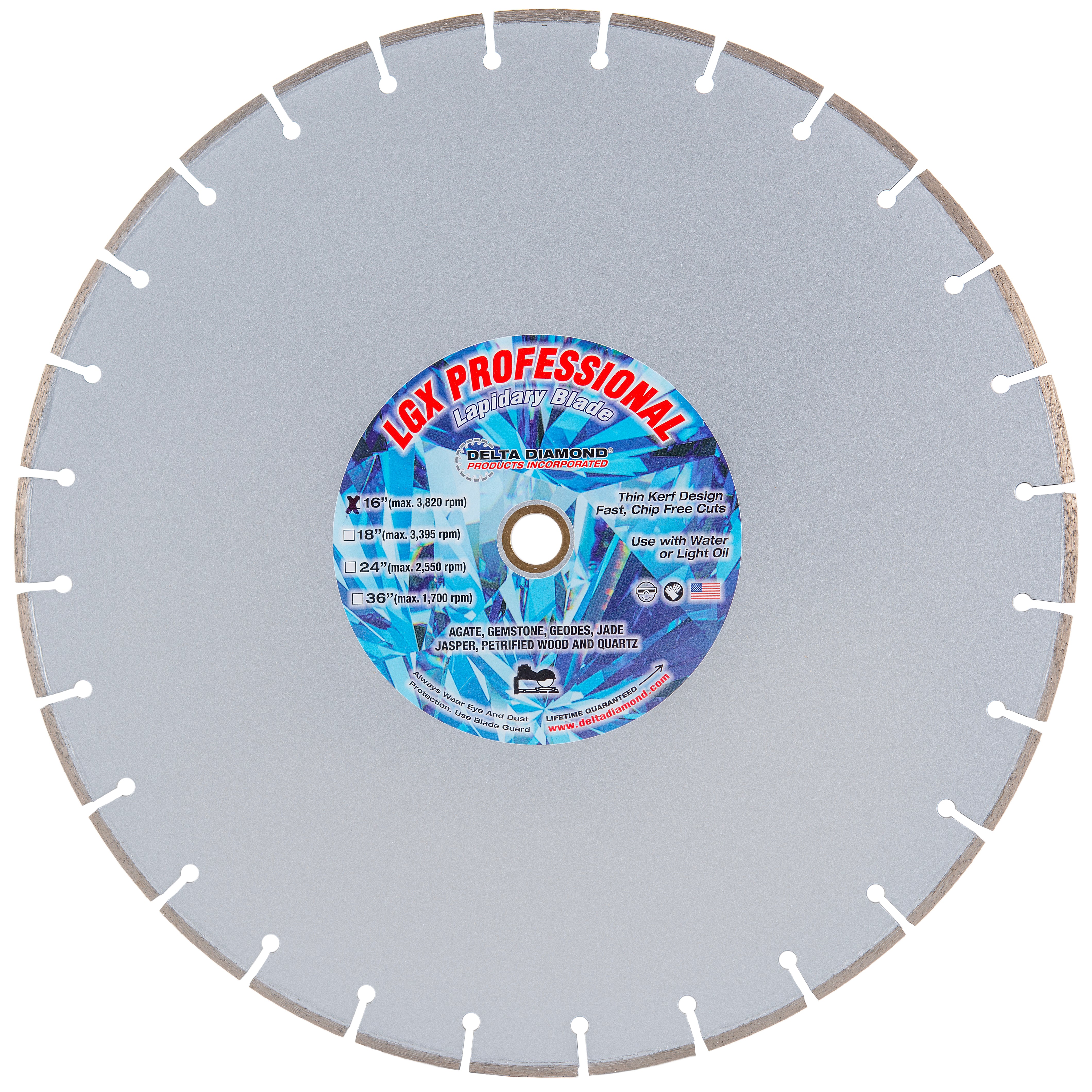 8-Inch Sintered Diamond Lapidary Saw Blade - Ultra-Thin 0.9mm Rim, 1" Arbor With Bushings, For Gem & Rock Cutting