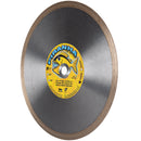 Piranha Wet Cutting Premium Diamond Tile Saw Blades for Porcelain Tile, Ceramic Tile and Stone, Continuous Rim, Sizes 6" thru 14"