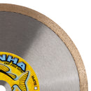 Piranha Wet Cutting Premium Diamond Tile Saw Blades for Porcelain Tile, Ceramic Tile and Stone, Continuous Rim, Sizes 6" thru 14"