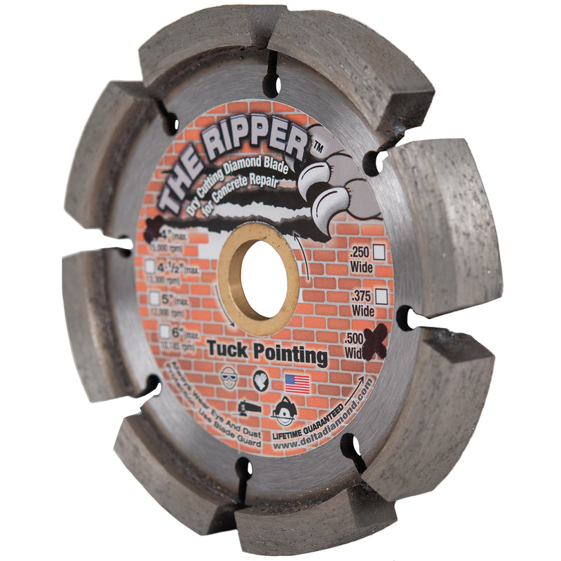 Ripper Standard Tuck Point Blades,  1/4", 3/8", or 1/2" Wide, 4" to 8" Diameter