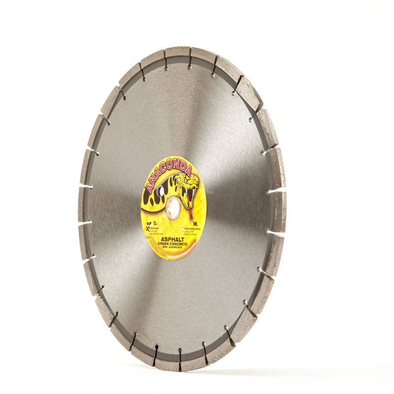 Anaconda X Wide Diamond Saw Blades, Wet/Dry, Premium, for Asphalt & Green Concrete Size 7" to 18" Diameter, Thickness From 1/8" to 1/2"