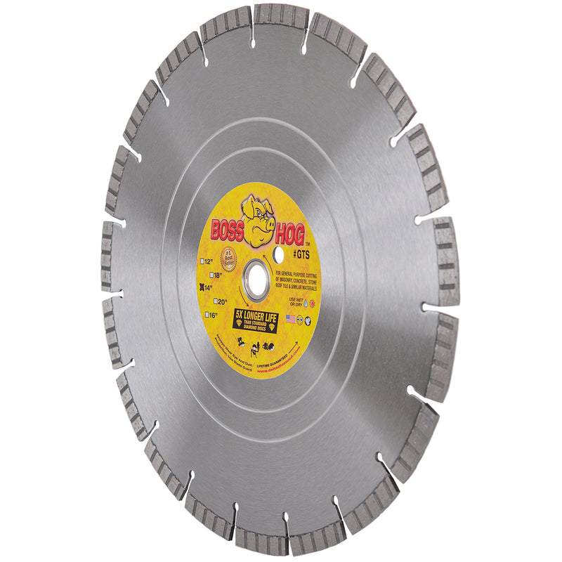 14-Inch PT Diamond Blade - Premium Quality Super G/Hard Concrete, Masonry, Stone Saw Blade (Model LSG14561P)
